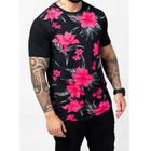 Camisa Camiseta Long Line Swag Estilo Longa Lindas Otima Qualidade Floral 50%polieste 50%algodao P M G GG G1 G2 G3 G4 PLUS SIZE