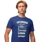 Camisa Camiseta Masculina Estampada Enfermagem por Amor 100% Algodão Fio 30.1 Penteado