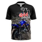 Baby Look Raglan Moto Grau XT 660 Manga Longa