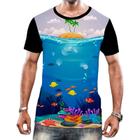 Camisa Camiseta Paisagem Fundo do Mar Peixes Animais HD 1 - Enjoy Shop