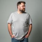 Camisa Camiseta Plus Size Masculina Lisa 100% Algodão Gola Redonda Confortáveis Fafenix G1 ao G4