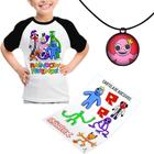 Camisa Camiseta Rainbow Friends Copo Roblox Colar Kit Gamer em