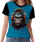 Camisa Camiseta Tshirt Animais Óculos Gorila Moderno HD 2