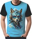 Camisa Camiseta Tshirt Animais Óculos Lobo Fone Moderno 2