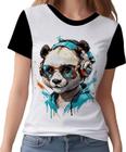 Camisa Camiseta Tshirt Animais Óculos Panda Fone Moderno 2