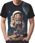 Camisa Camiseta Tshirt Estampa Astronauta Lua Galaxia HD 3