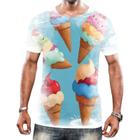 Camisa Camiseta Tshirt Estampa Sorvetes Sorvetinhos Verão 7