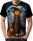 Camiseta Halloween Dia das Bruxas Abóbora Adulto Infantil Masculina Feminina  Baby look Estampa Total Personalize Sua Frase De Terror HLE05