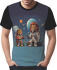 Camisa Camiseta Tshirt Savana Leão Astronauta Lua Marte 2