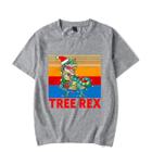 Camisa Camiseta Unissex Tree Rex Árvore de Natal Luzes Dinossauro