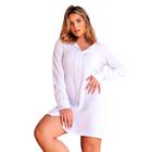 Camisa Chemise Social Feminina Manga Longa Vestido Curto Casual