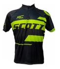 Camisa Ciclismo Equipe Scott RC Preta Verde Bolsos Curta