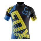 Camisa Ciclismo Manga Curta Fox Azul Infantil Bike Uv Mtb - Decole