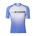 Camisa Ciclismo Masculina P Zíper Bolso Traseiro Azul e Branco Corrida Treino Academia Musculação UV50+ Atrio VB041