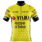 Camisa Ciclismo Masculina Pro Tour Jumbo Visma Amarela Com Bolsos