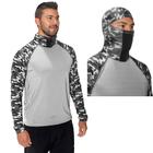 Camisa com Proteção Uv 50 com Touca Ninja Premium Ideal Para Pesca e Esportes Camu Florest Urbano