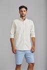 Camisa Comfort Linen Blend Slub - Off White