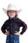 Camisa Competição Feminina Infantil Manga Longa Texas Farm - Cap003/ Inf - Preto/ Vermelho