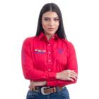 Camisa Competição Feminina Manga Longa Texas Farm - Cap007 - Vermelho