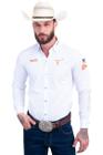 Camisa Competição Masculina Manga Longa - Cp009 - Branco/ Caramelo - Texas Farm