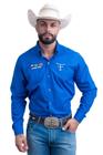 Camisa Competição Masculina Manga Longa Texas Farm - Cp007 - Azul Royal/ Branco