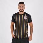 Camisa Corinthians Golden Raglan Masculino - Preto+Dourado