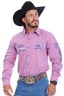 Camisa Country Masculina Bordada Lilás - Rodeo Farm