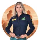 camisa country radade manga longa rodeio cowboy feminina agro