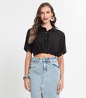 Camisa Cropped Feminina Endless Preto