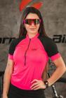 Camisa de Ciclismo Bike Feminina Rosa Manga Curta Way Fresh