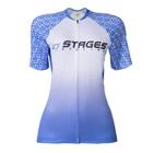 Camisa de Ciclismo Bike Pedal Stages Race Atrio Feminina Branco e Azul Tamanho M VB048