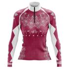 Camisa de Ciclismo Feminina MTB Pro Tour Bicicleta Manga Longa Com Bolsos