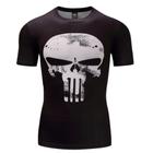 Camisa de Compressão Punisher Manga Curta Rashguard Elastano - Cody Lundin / Tunsechy