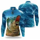 Camisa De Pesca com proteção UV Camiseta de pescaria manga longa secagem rápida - Efect