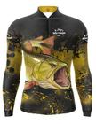Camisa de Pesca Dourado Com Proteção Solar Manga Longa New Fisher