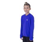 Camisa de Pesca Infantil Mar Negro Azul Royal Masculina UV 50+