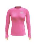 Camisa de Pesca Infantil Mar Negro Rosa Feminina UV 50+