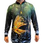 Camisa de Pesca Proteção Solar UV Dourado - Oficial da Pesca P