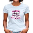 Camisa Desenho Outubro Rosa Laço Babylook Feminina Prevenção Cancêr de Mama camiseta feminina plus