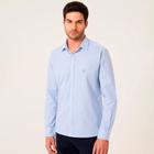 Camisa Dudalina Slim Fio Tinto Vichy Azul Masculino