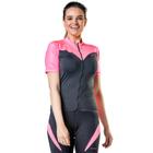 Camisa Elite Ciclismo UV 50 Bike Feminino - Preto e Rosa