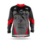 Camisa Esporte Insane X Piloto Motocross Off Road Enduro Trilha Unissex Cauda Longa Gola V Pro Tork