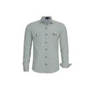 Camisa Estilo militar social manga longa slim adulto original Amil PRATA