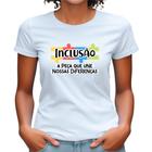 Camisa Feminina Autismo Coração Amor Inclusão Plus Size Tea