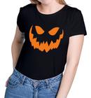 Camisa Feminina Baby Look Halloween Abóbora Novidade 100% Algodão