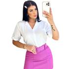 Camisa Feminina Blusa Social Chemise  Basicas Fashion Moda Blogueira