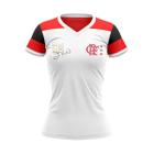 Camisa Feminina Flamengo Zico Retrô Mundial 1981 Oficial - Branco - Braziline