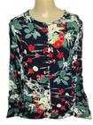 Camisa Feminina H7NV Tam M - Hering Manga Longa Estampa Floral Marinho