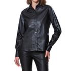 Camisa Feminina Infini ML Leather Kelly Preta - 54219