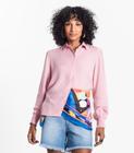 Camisa Feminina Manga Longa Punho Lastex Select Rosa